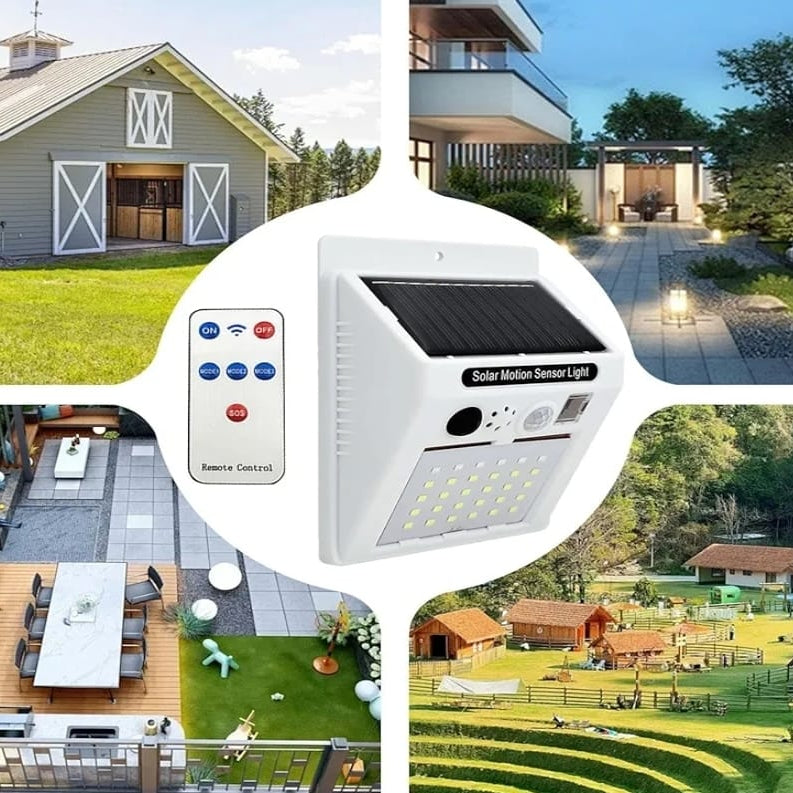 Alarm Sound Security Solar Lamp with Motion Detector & Remote Control – Solar Animal Repeller Light