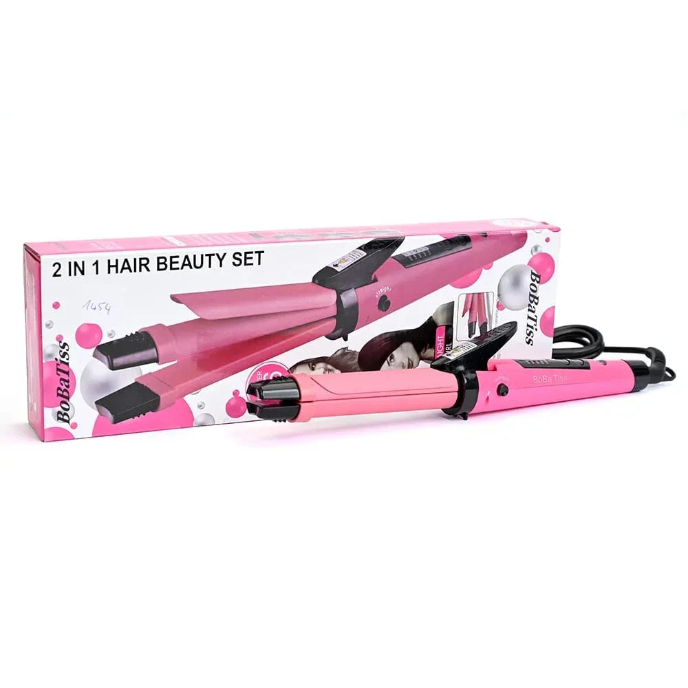 2-in-1 Hair Straightener & Curler - Dual Styling Tool - A&T TrendHive