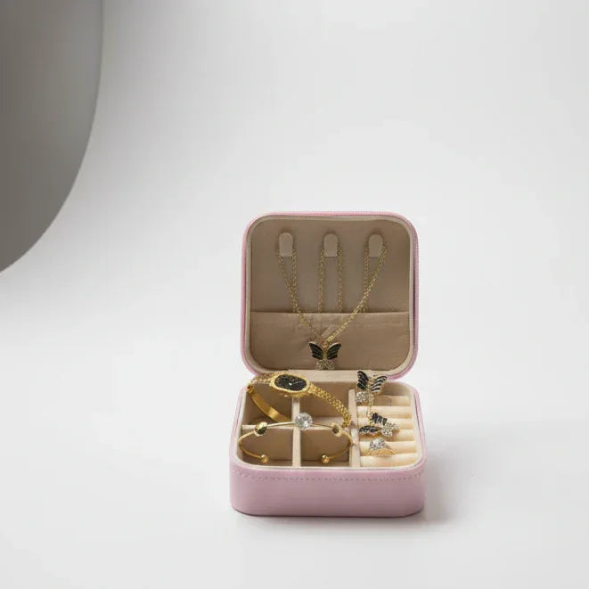 Elegant Butterfly Jewelry Gift Set – 6-Piece Gold-Tone Collection with Luxury Travel Case - A&T TrendHive