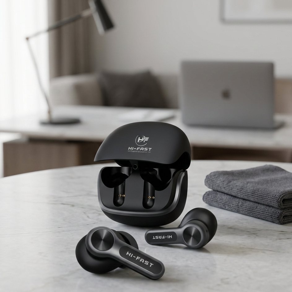 Hi-Fast Wireless Earbuds | Bluetooth Earphones with Charging Case | 24H Playtime | Fast Charging | Portable