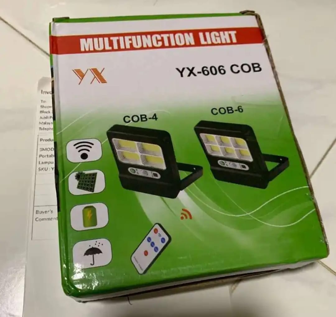 Multifunction 360 Degree Rotatable Remote Control LED Solar Light Wall Lamp with Built-in Solar Rechargeable Battery, with Human Induction, Intelligent Lighting Control, Waterproof – Model: YX-606