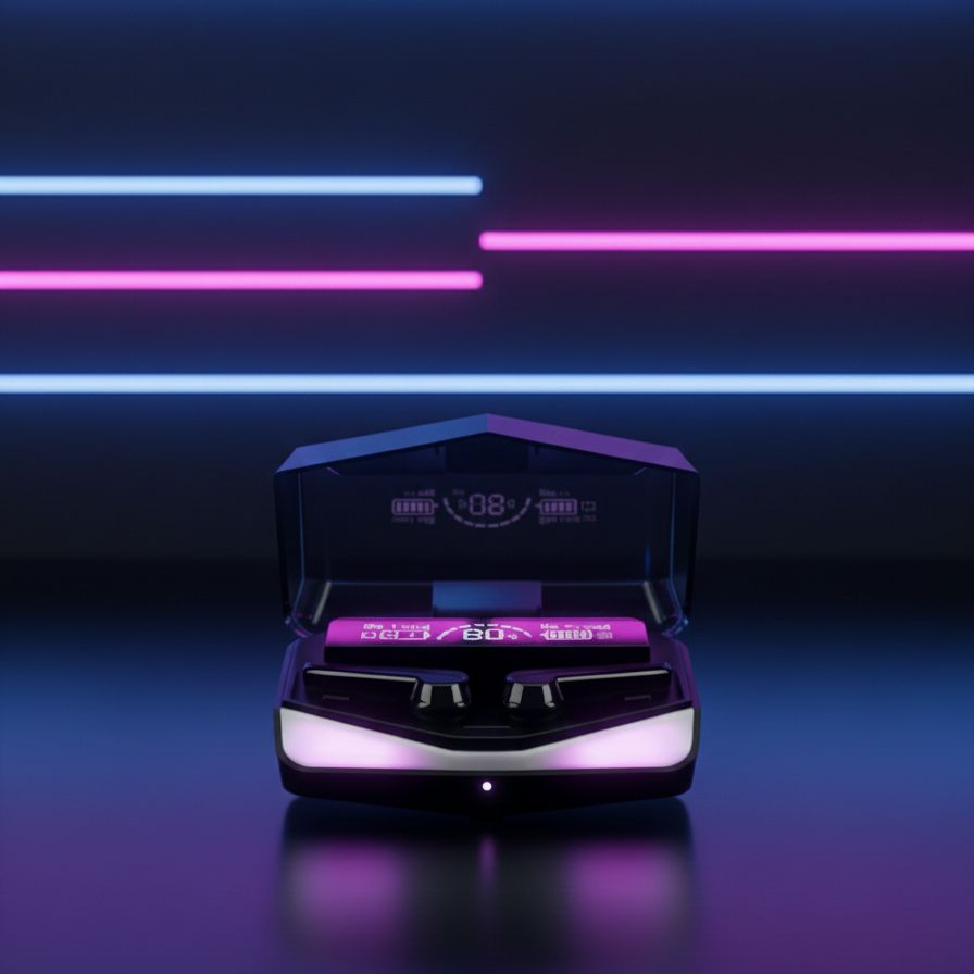 DAMIX M28 TWS Wireless 5.3 Gaming Earbuds with LED Power Display, Dual Mode (Game/Music), Low Latency, and HD Mirror Design